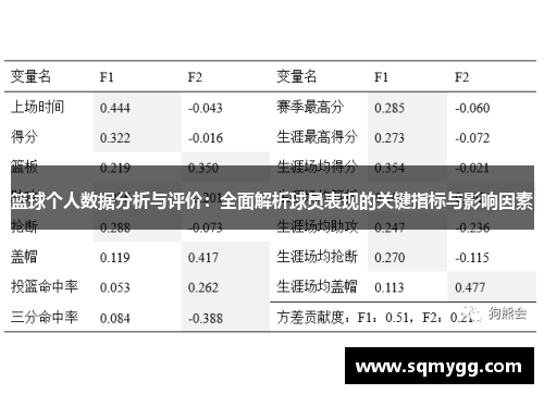 篮球个人数据分析与评价：全面解析球员表现的关键指标与影响因素